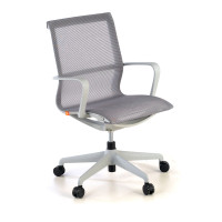 Silla de oficina giratoria Ice white red - gris