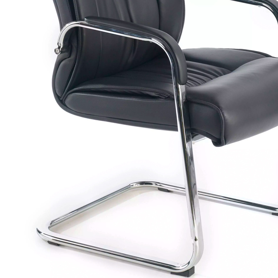 silla confidente negro bahia patin piel sintetica 7