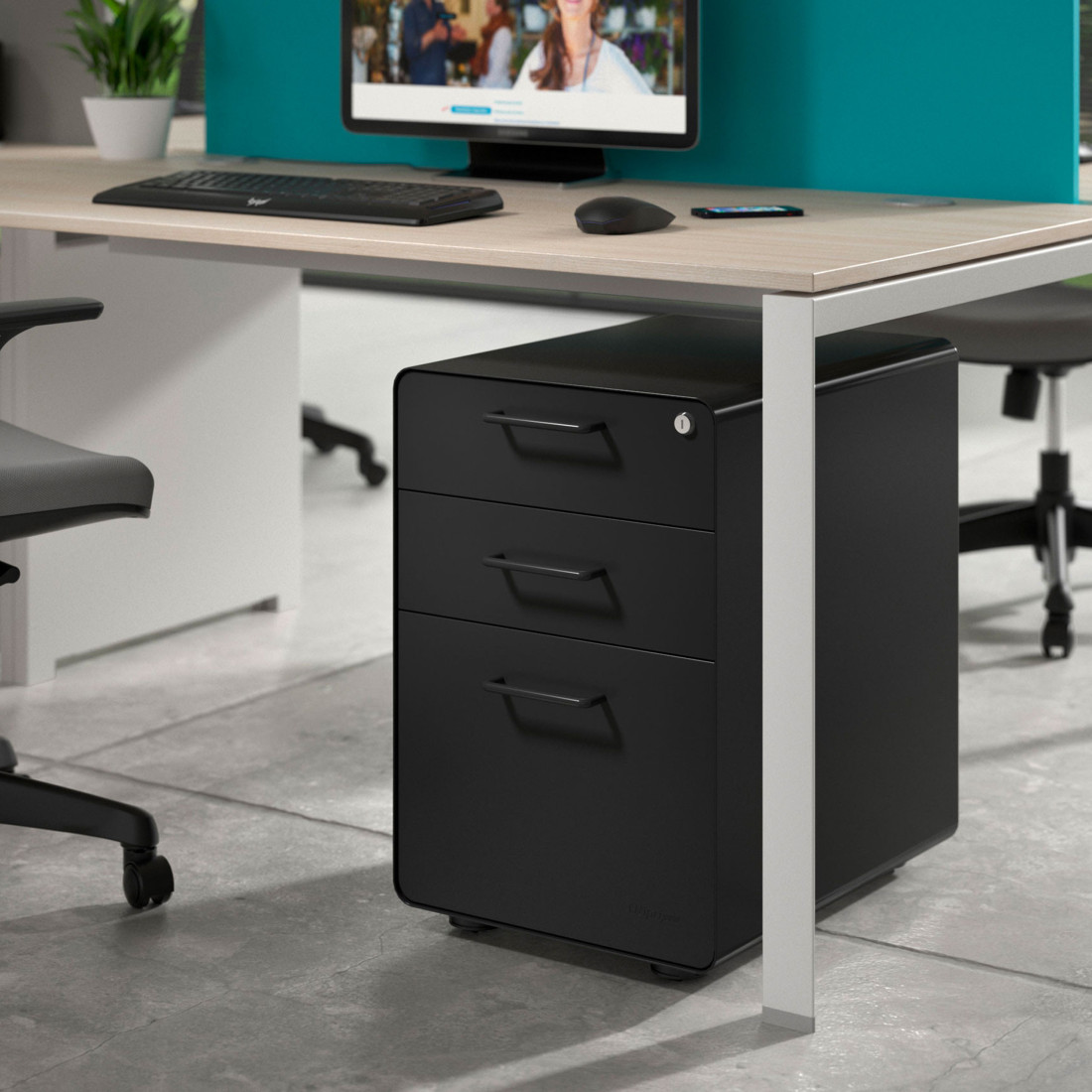 cajonera de escritorio negro apple 2