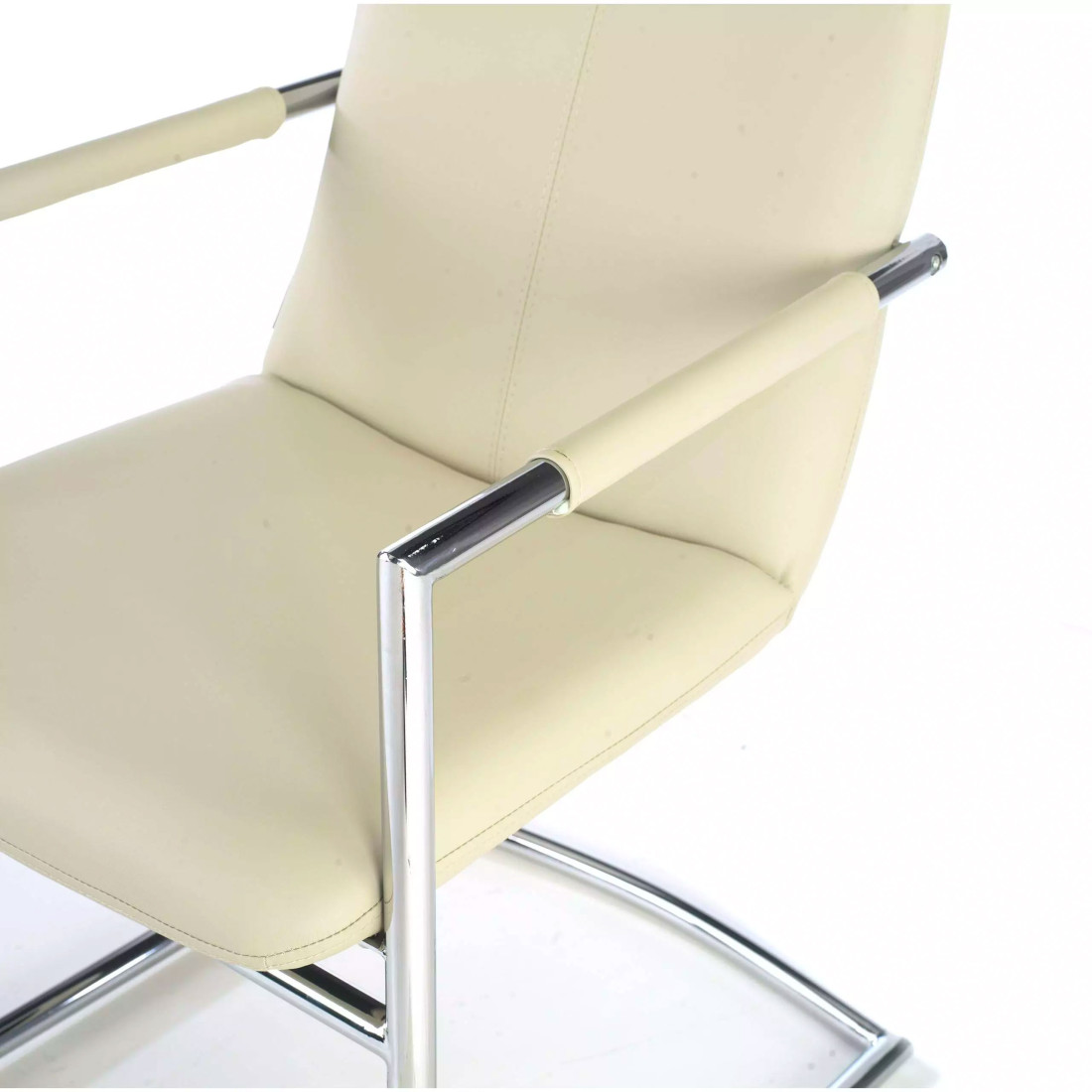 silla confidente beige oslo piel sintetica 5