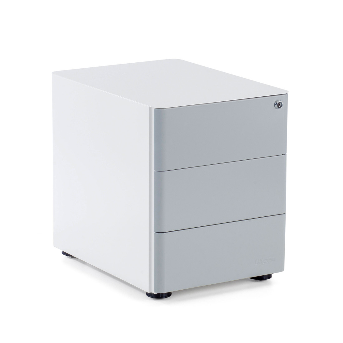 cajonera de escritorio blanco gris moby 3 cajones 1