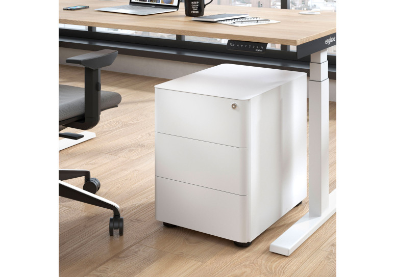 cajonera de escritorio blanco moby 3 cajones 3