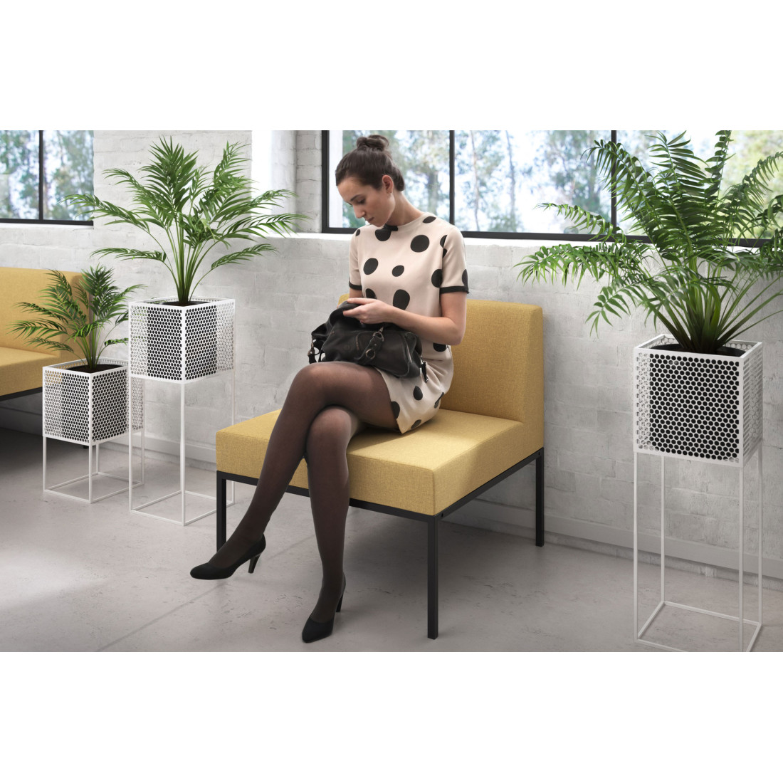 sofa para oficina amarillo pylos 2