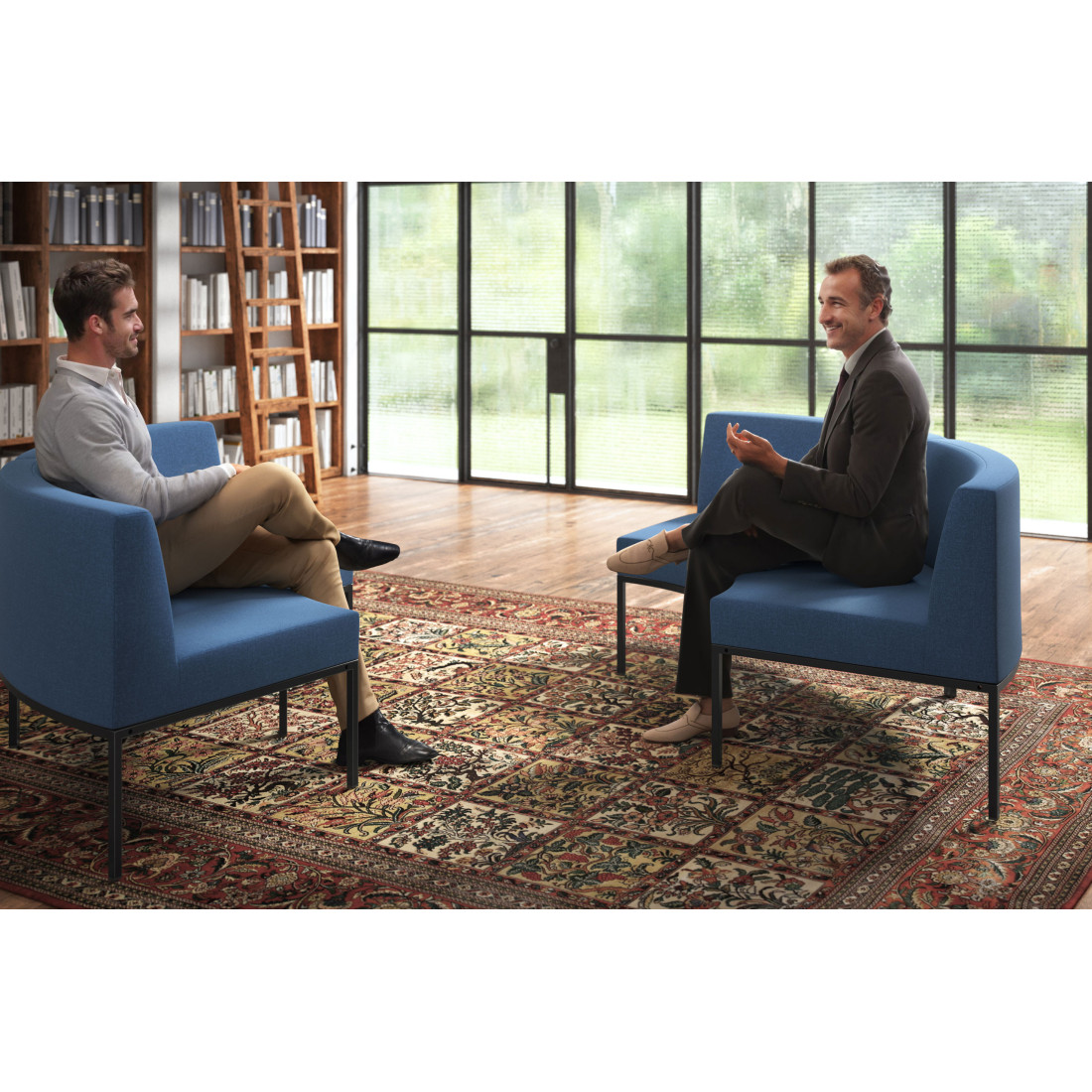 sofa para oficina azul pylos 2