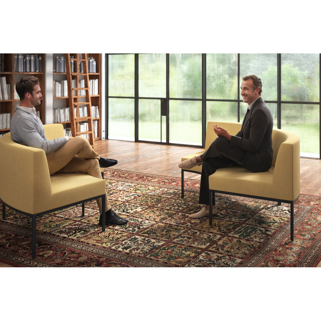 sofa para oficina amarillo pylos 2