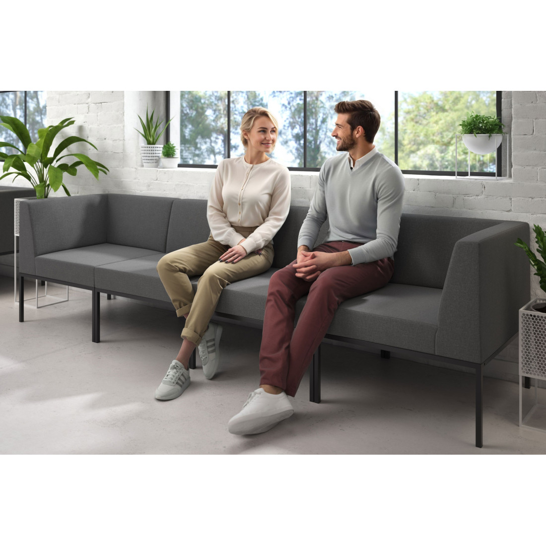 sofa para oficina antracita pylos 2