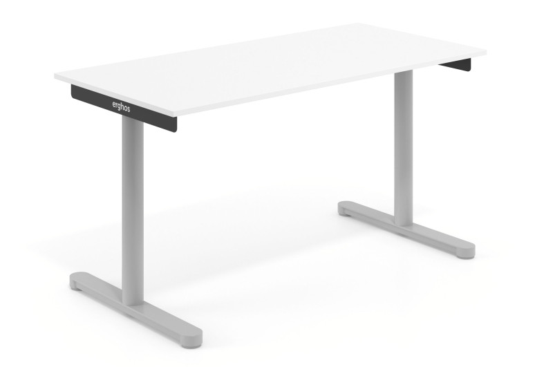 Mesa de escritorio Erghos Core fondo 70 estructura aluminio - 120X70 cm, Blanco mate