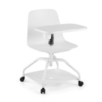 Silla con pala Quick, formación, con ruedas - BLANCO