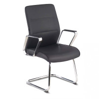 Sillón Confidente de Oficina Leeds, ecopiel - negro