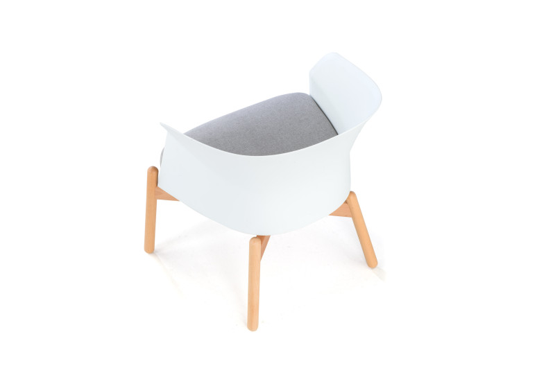 sillon para sala de espera blanco winnie patas de metal tela 6