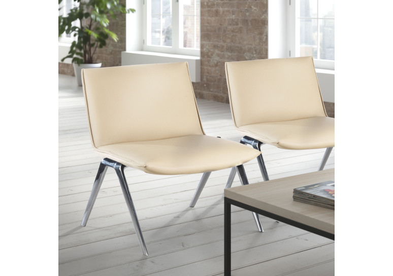 sillon para sala de espera beige cardiff piel sintetica 2