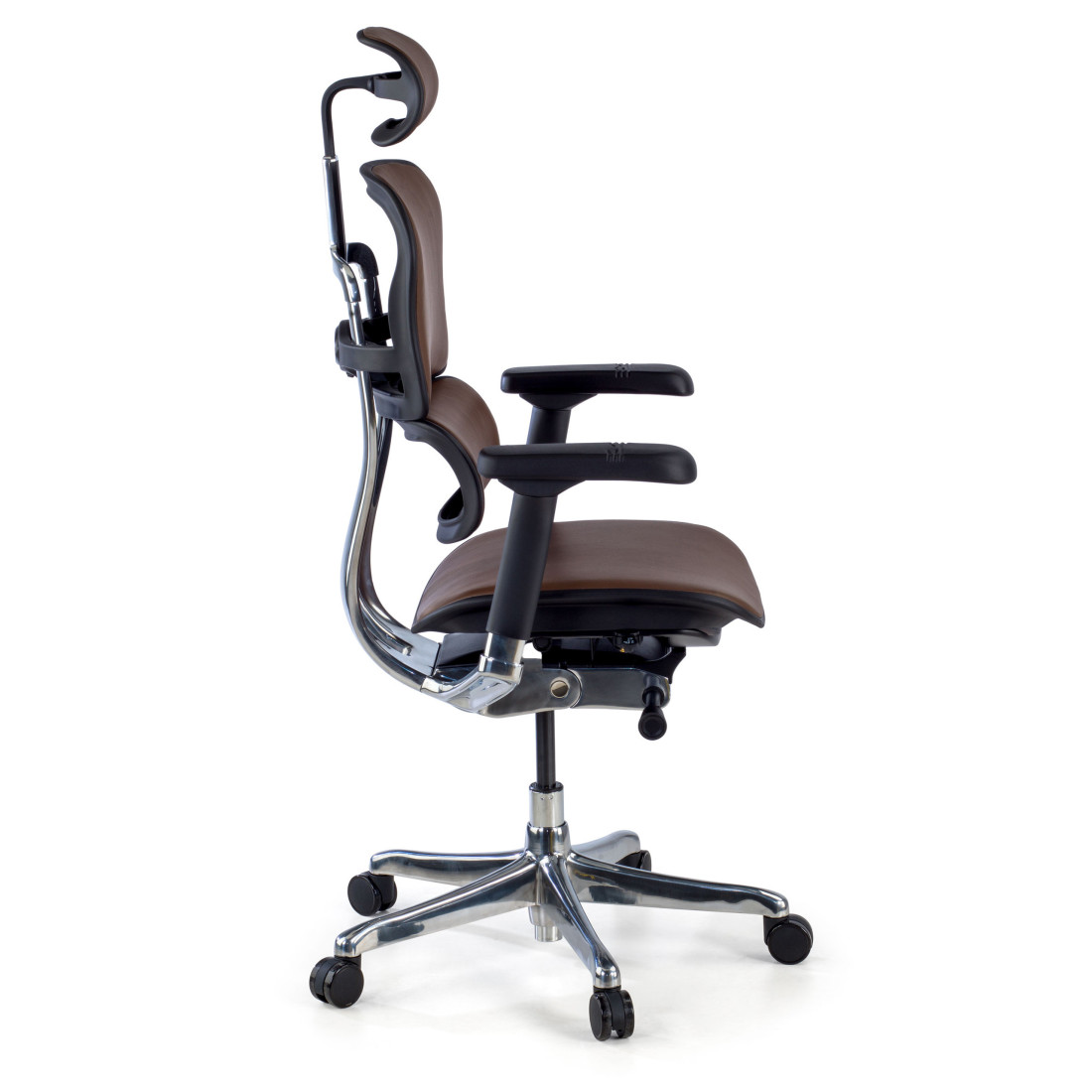 silla ergonomica marron cafe ergohuman elite estructura negra piel natural piel natural 4