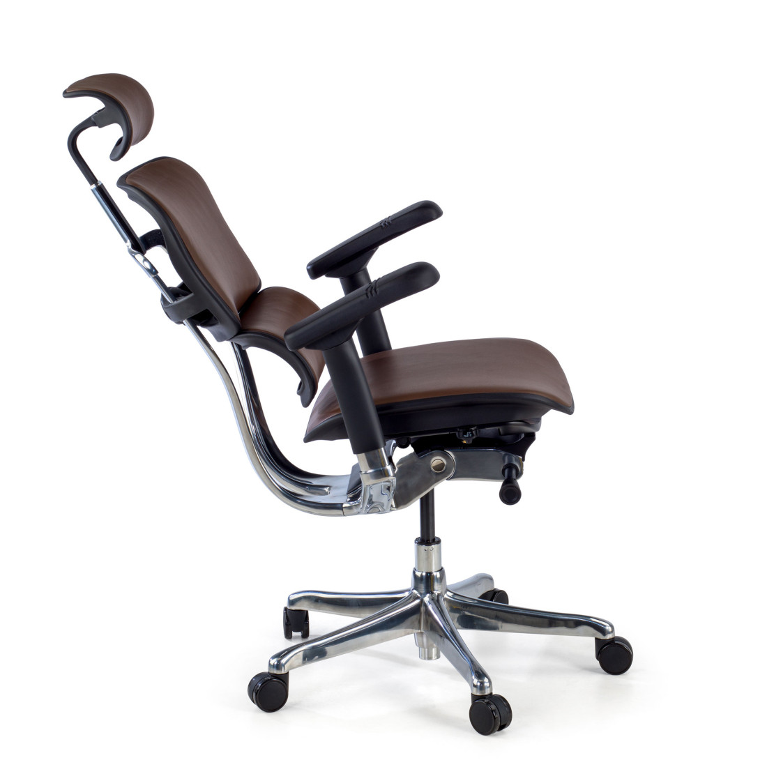 silla ergonomica marron cafe ergohuman elite estructura negra piel natural piel natural 5
