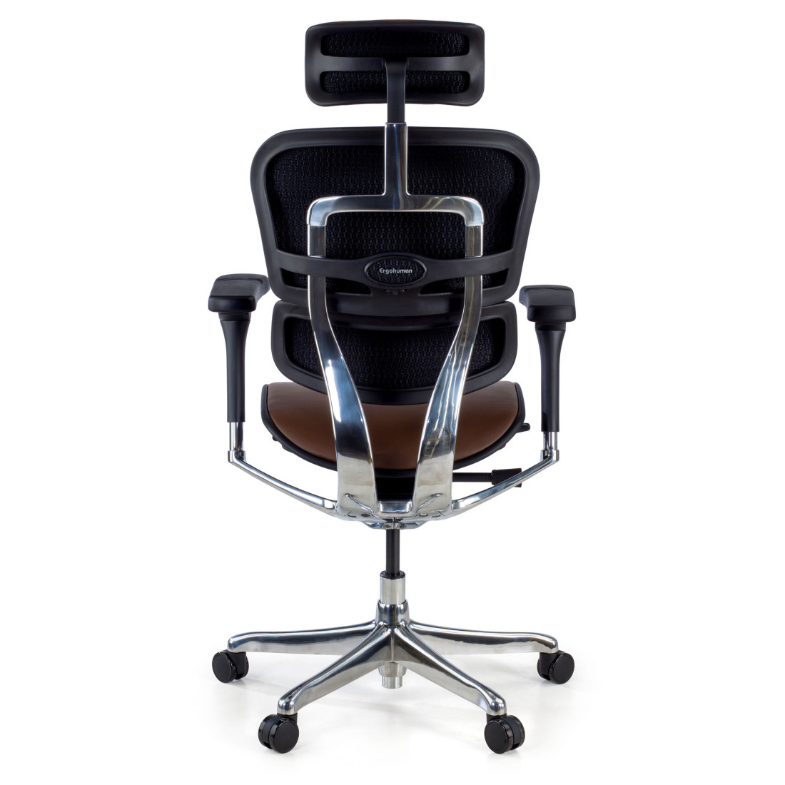 silla ergonomica marron cafe ergohuman elite estructura negra piel natural piel natural 7