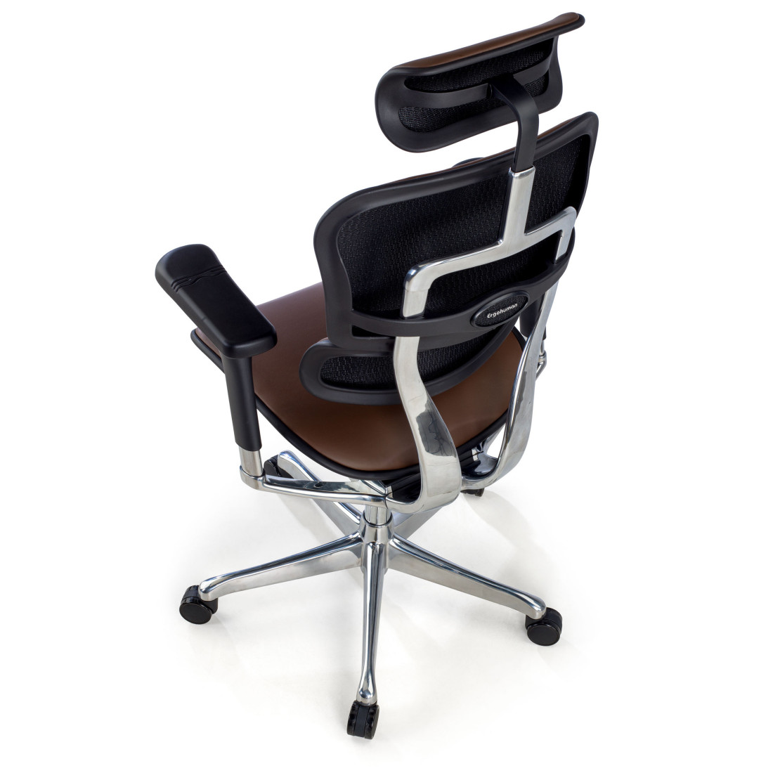 silla ergonomica marron cafe ergohuman elite estructura negra piel natural piel natural 8