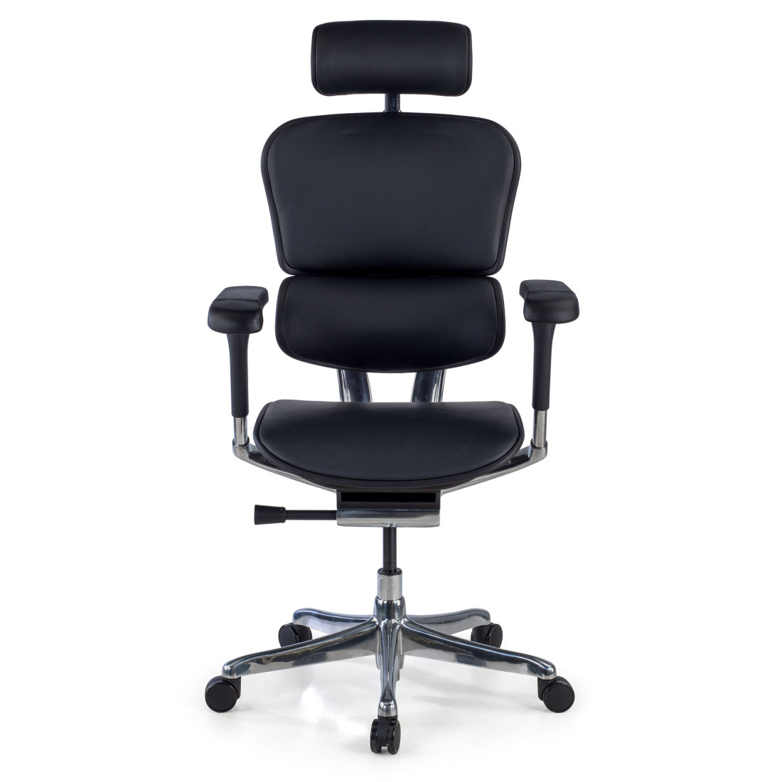 silla ergonomica negro ergohuman elite estructura negra piel natural piel natural 3