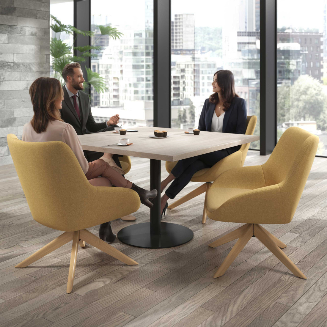 sillon para sala de espera amarillo capri 2
