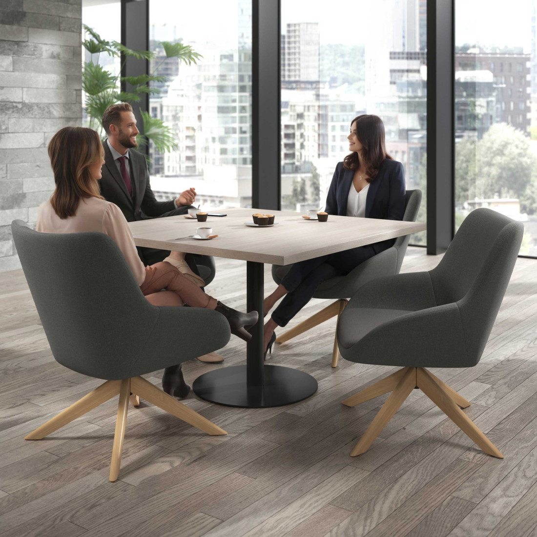 sillon para sala de espera antracita capri 2