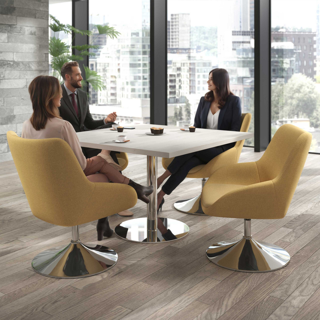 sillon para sala de espera amarillo capri 2