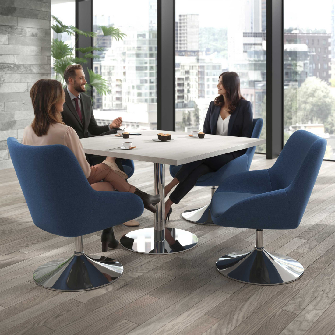 sillon para sala de espera azul capri 2