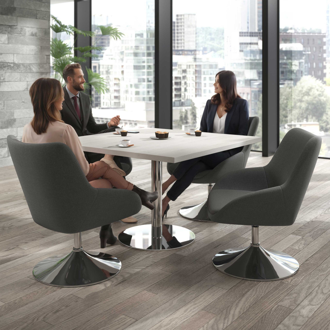 sillon para sala de espera antracita capri 2