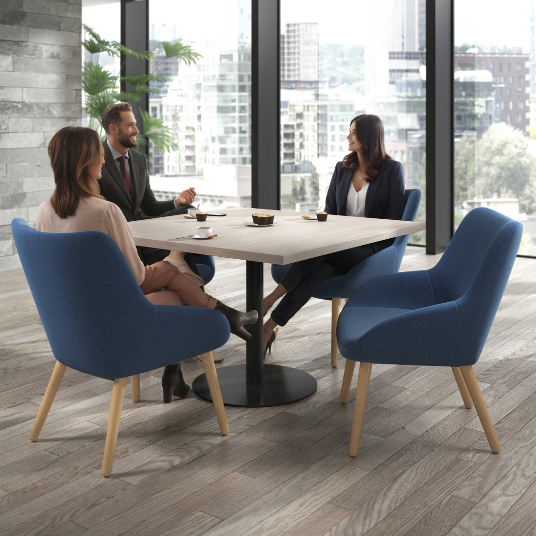 sillon para sala de espera azul capri 2