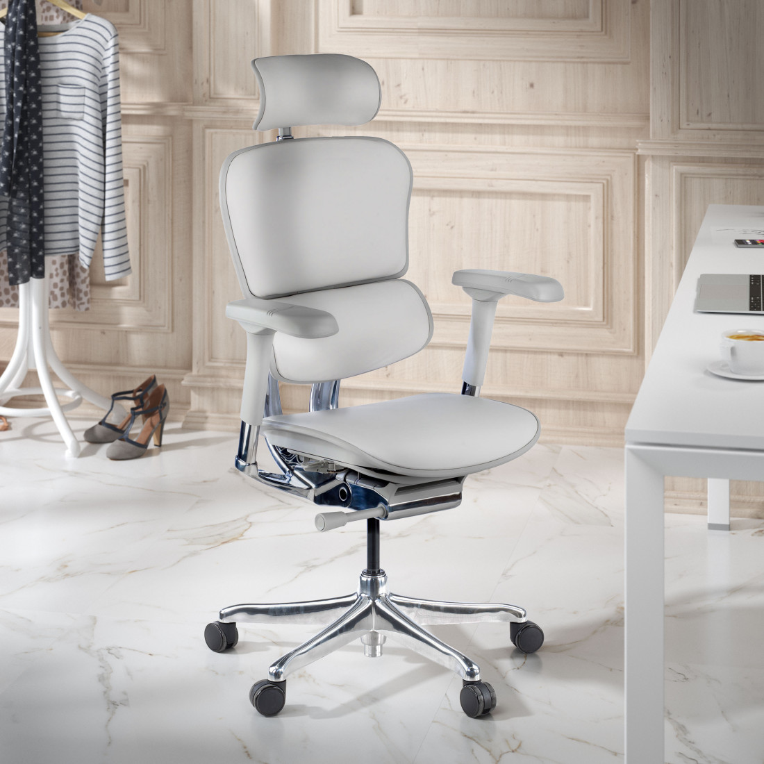silla ergonomica gris ergohuman elite estructura negra piel natural piel natural 2