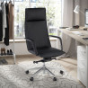 sillon de oficina negro kingston piel sintetica 2