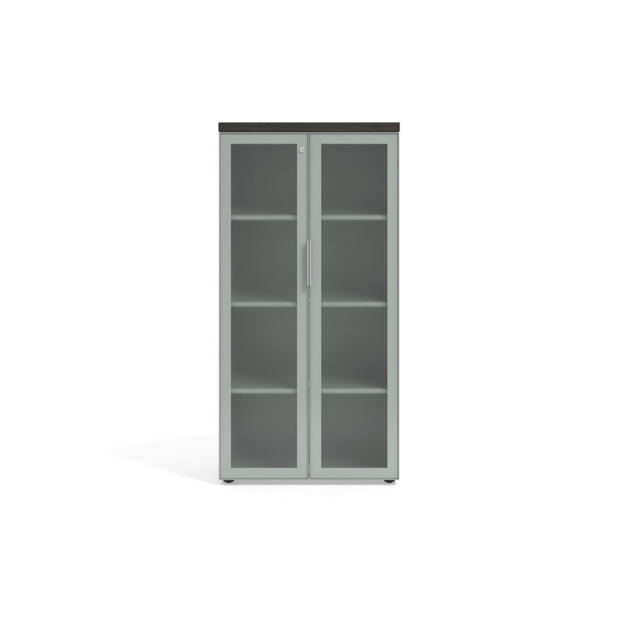 Armario de oficina TT, medida 159x80, puerta 1533 cristal