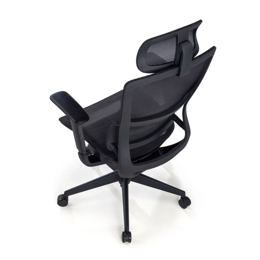 Silla de oficina Gravity Black, reposacabezas, brazos 3D, red