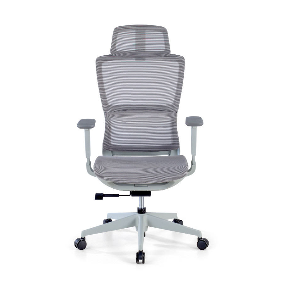 Silla de oficina Gravity White, reposacabezas, brazos 3D, red