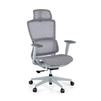 Silla de oficina Gravity White, reposacabezas, brazos 3D, red - gris