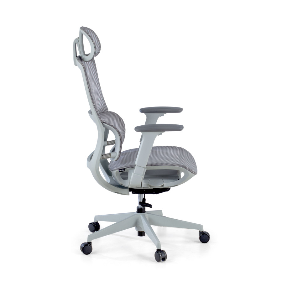 Silla de oficina Gravity White, reposacabezas, brazos 3D, red