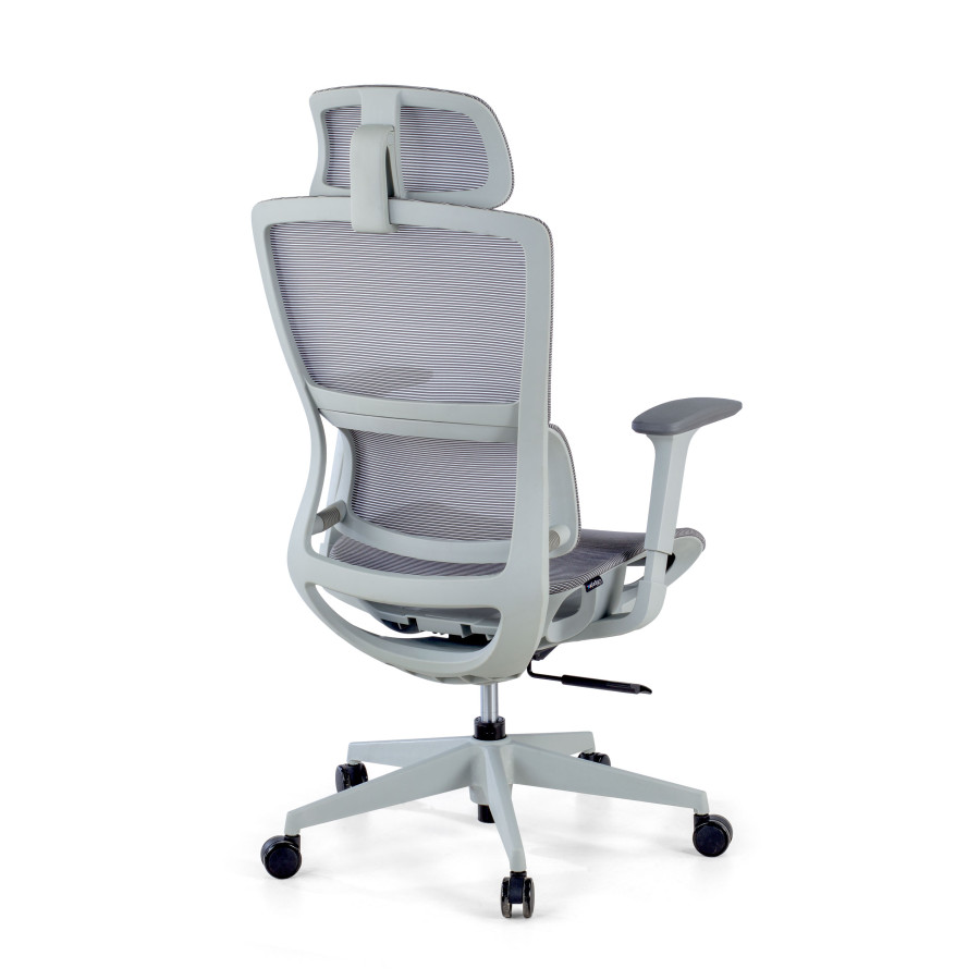 Silla de oficina Gravity White, reposacabezas, brazos 3D, red