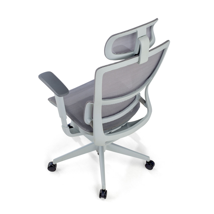 Silla de oficina Gravity White, reposacabezas, brazos 3D, red