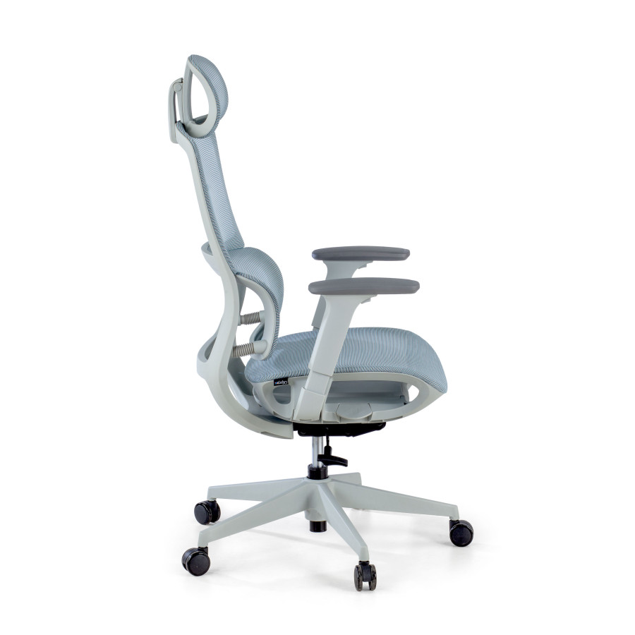 Silla de oficina Gravity White, reposacabezas, brazos 3D, red