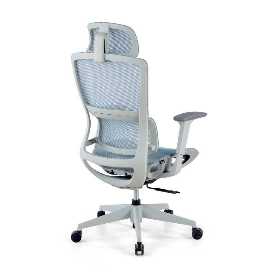 Silla de oficina Gravity White, reposacabezas, brazos 3D, red