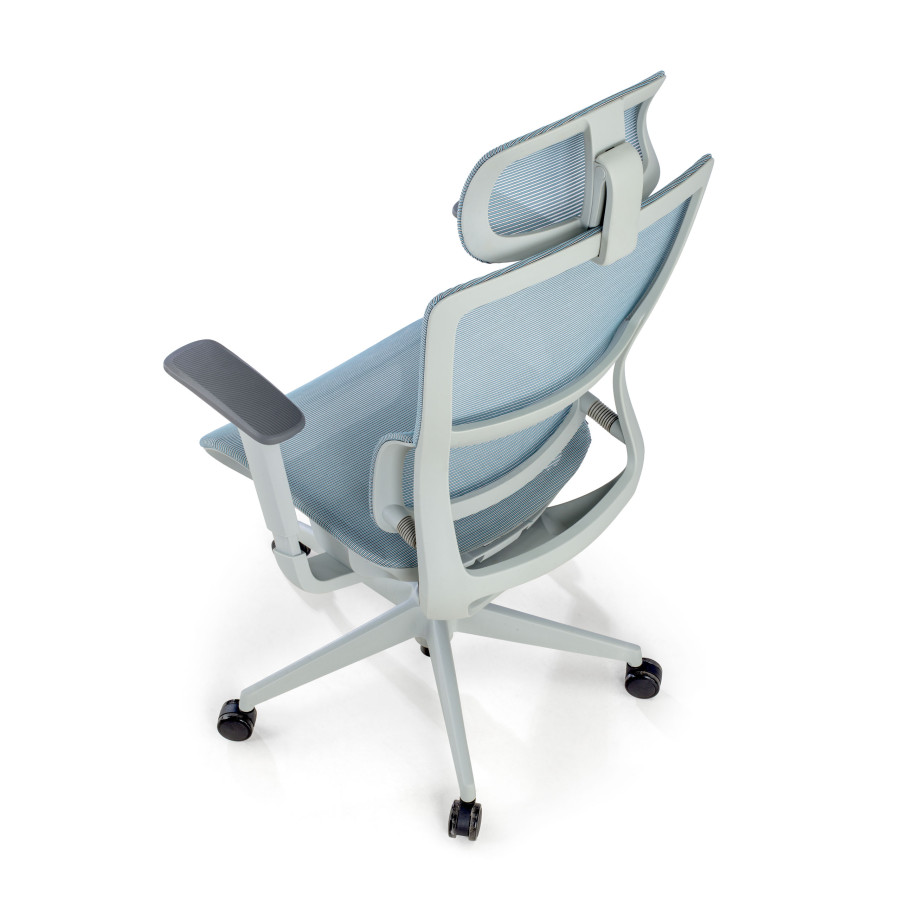 Silla de oficina Gravity White, reposacabezas, brazos 3D, red