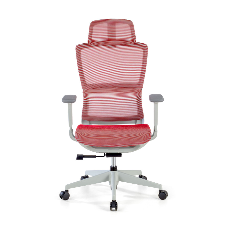 Silla de oficina Gravity White, reposacabezas, brazos 3D, red