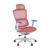 Silla de oficina Gravity White, reposacabezas, brazos 3D, red - ROJO