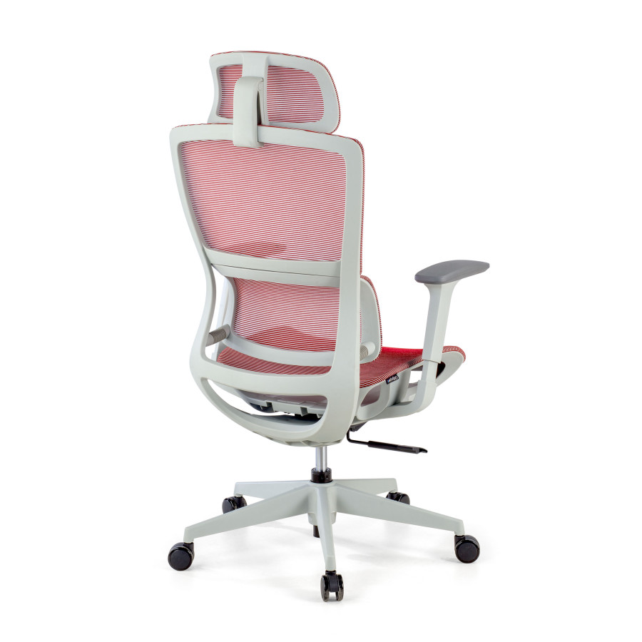 Silla de oficina Gravity White, reposacabezas, brazos 3D, red