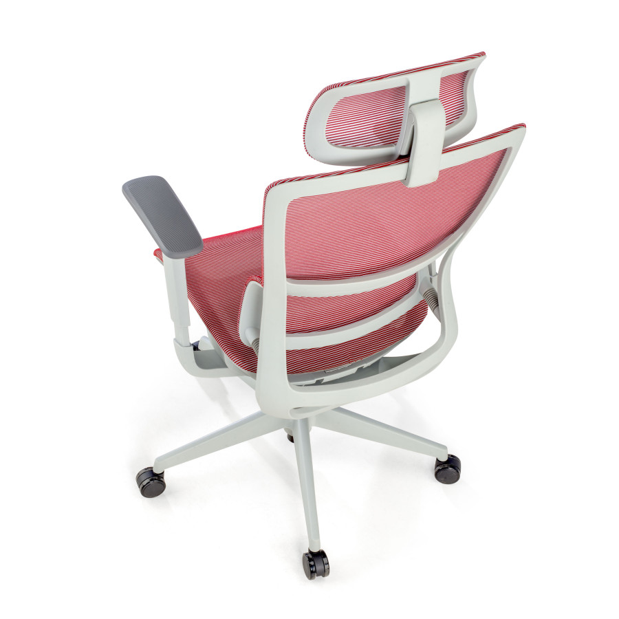 Silla de oficina Gravity White, reposacabezas, brazos 3D, red