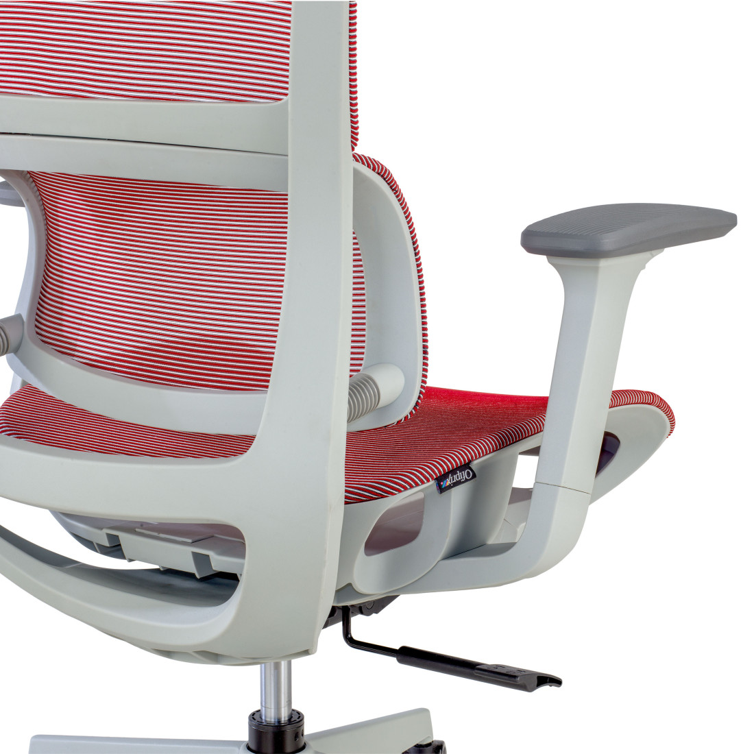 silla ergonomica rojo gravity estructura blanca malla 9