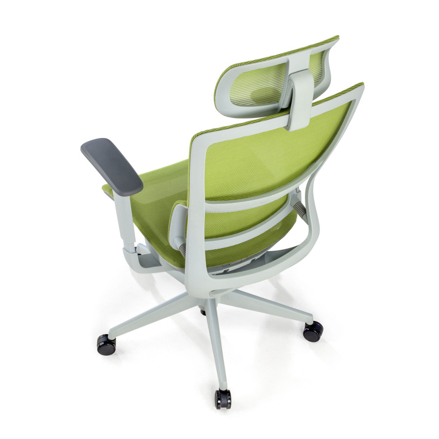 Silla de oficina Gravity White, reposacabezas, brazos 3D, red