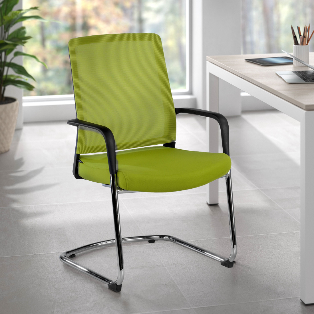 silla confidente verde dante red transpirable malla 2