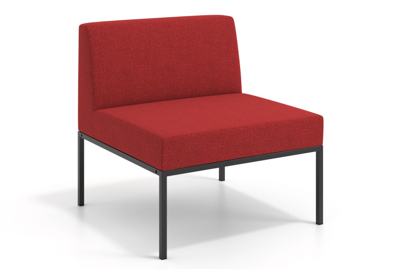 Sofa de Espera Pylos, modulo individual con respaldo - ROJO
