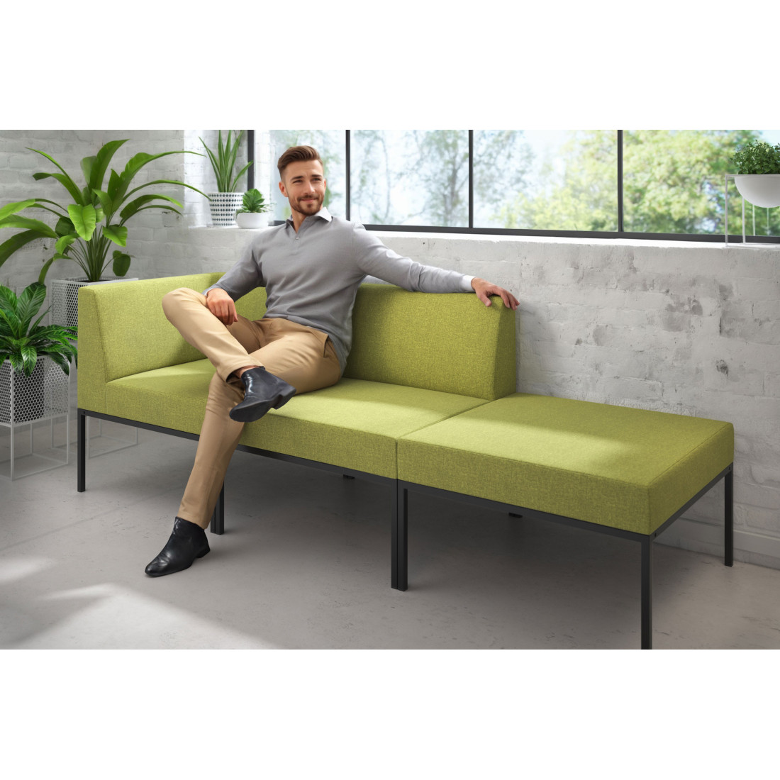 sofa para oficina verde pylos 2