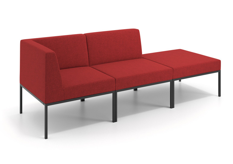 Sofa de Espera Pylos Modulo 2 asientos + Pouf - ROJO