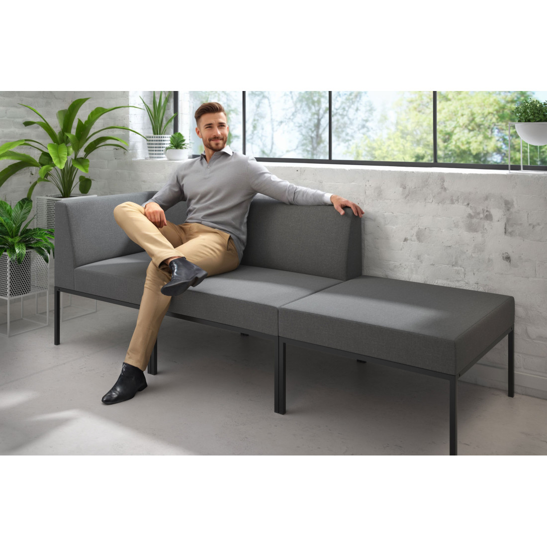 sofa para oficina antracita pylos 2
