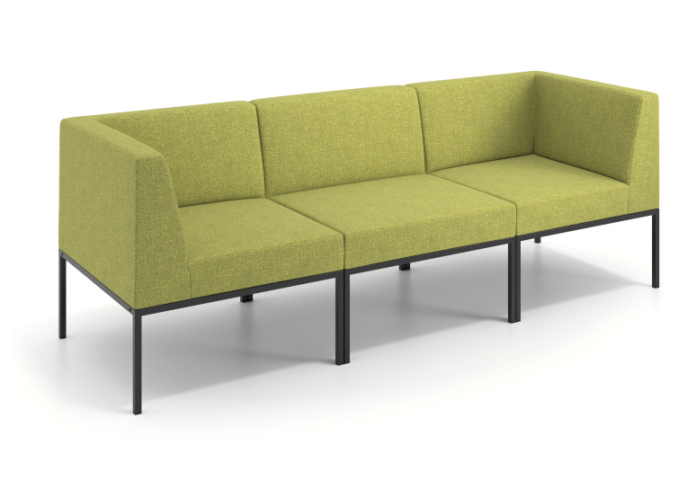 Sofa de Espera Pylos 3 asientos con brazo - VERDE